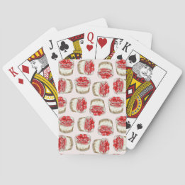 Mini Cherry Cheesecakes - Pink Playing Cards