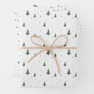 Mini-Christmas Tree Wrapping Paper Sheets
