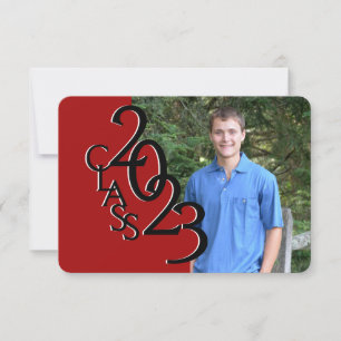 Mini Class of 2023 Red Photo Invitation