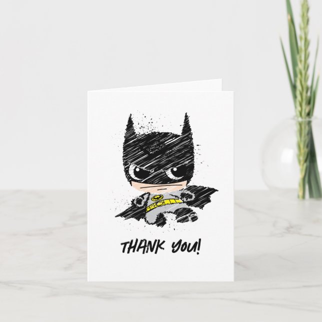 Mini Classic Batman Sketch Birthday - Thank You (Front)