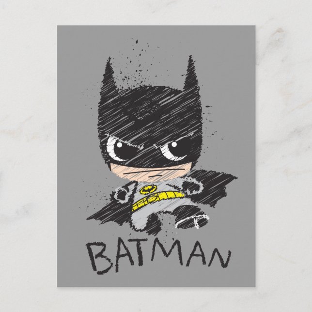 Mini Classic Batman Sketch Postcard (Front)