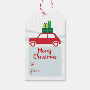 Mini Cooper Christmas Traffic - Custom - Gift Tags
