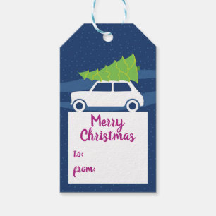 Mini Cooper Christmas Traffic Gift Tags