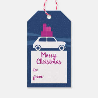 Mini Cooper Christmas Traffic Gift Tags