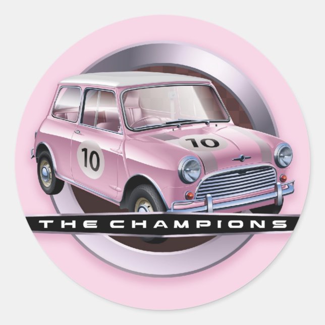 Mini Cooper S pink Classic Round Sticker (Front)