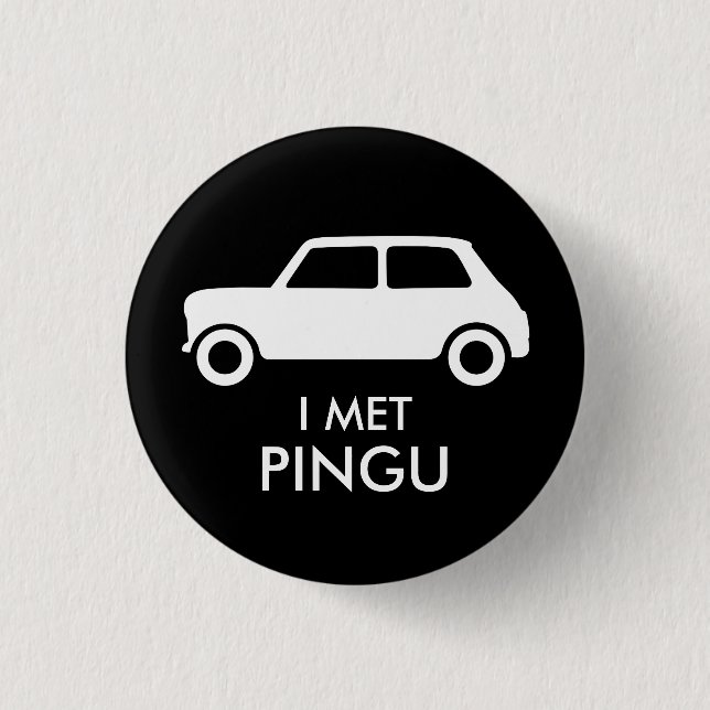 Mini Cooper Trading Pin - White on Black  (Front)