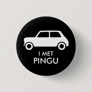 Mini Cooper Trading Pin - White on Black
