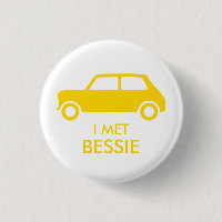 Mini Cooper Trading Pin - Yellow on White