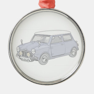Mini Cooper Vintage-coloured Metal Tree Decoration