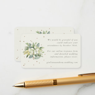Mini Cream Snowberry+Eucalyptus Online RSVP Enclosure Card