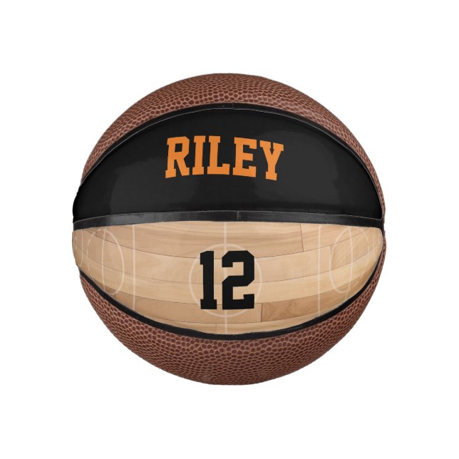 Mini Custom Name Player Number Age Basketball (Front)
