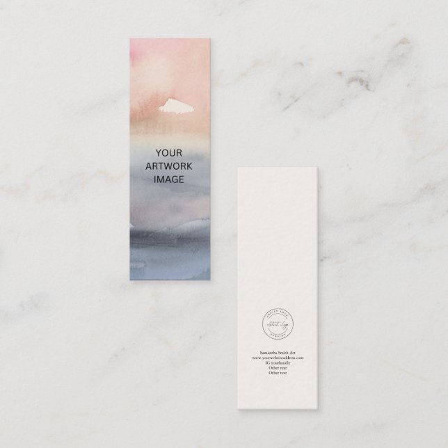 Mini Customisable Artist Bookmark Template Business Card (Front/Back)