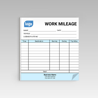 Mini Daily Work Mileage Log Sheet Notepad