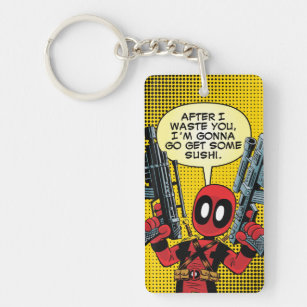 Mini Deadpool With Guns Key Ring