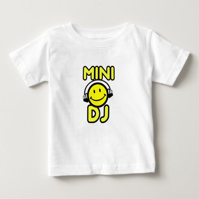 Mini DJ deejay smiley baby kids t-shirt (Front)