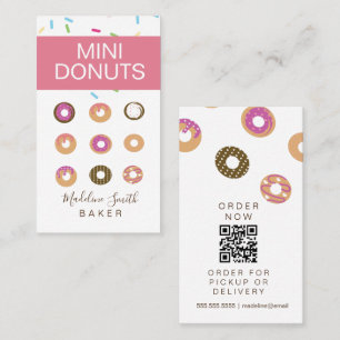 Mini Doughnuts Baker Bakery Homemade Treats Business Card