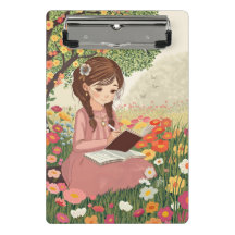 Mini Drawer Girl Writing in a Field