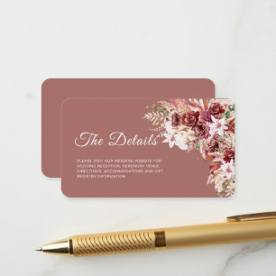Mini Dusty Rosewood Floral QR Code Insert