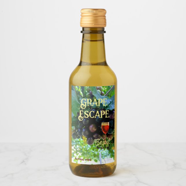 Mini Enticing Natural Wine Grapes  Wine Label (Front)