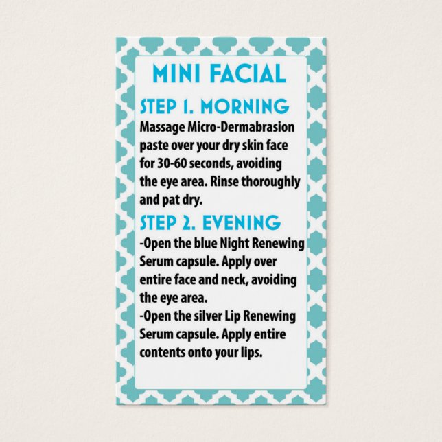 Mini Facial R +F card- R + F facial (Front)