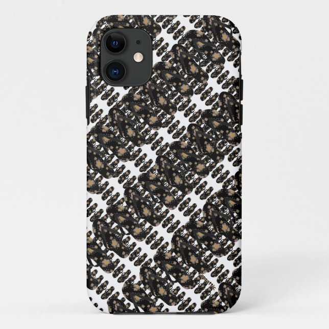 Mini Flip Flop Sandals Pattern (black) Case-Mate iPhone Case (Back)