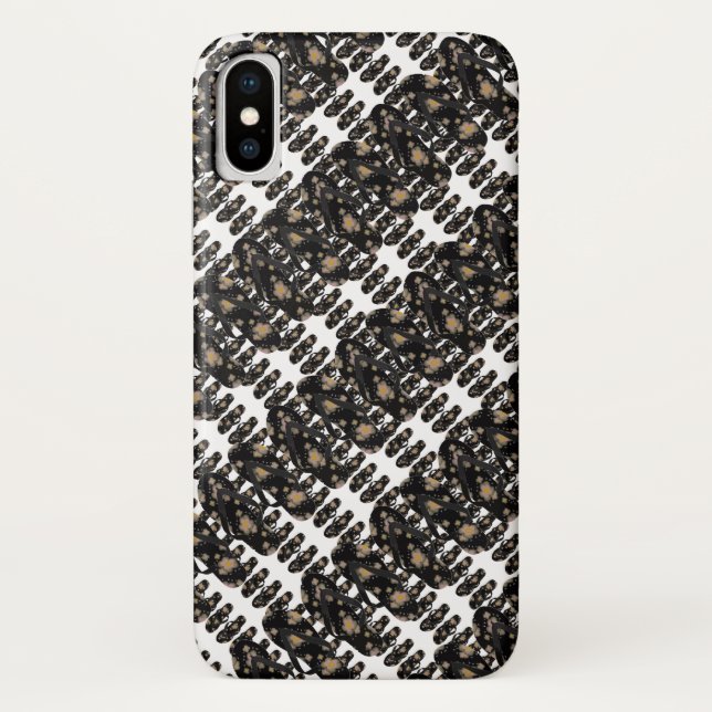 Mini Flip Flops Pattern Black Case-Mate iPhone Case (Back)