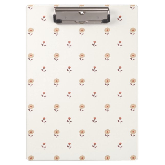 Mini Floral Focus Warm Neutral Clipboard (Front)