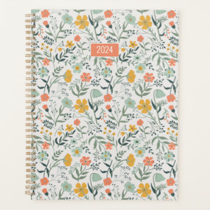 Mini Flowers Yellow Blue Floral Planner