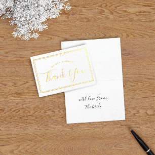 Mini Framed Bridal Shower Thank You Foil Card