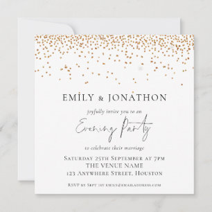 MINI   Gold Glitter Wedding Evening Party Invite
