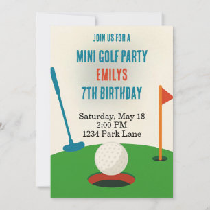 Mini Gold Party Birthy Invitation