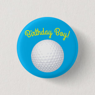 Mini Golf Balls Birthday Party Kids Blue 3 Cm Round Badge