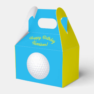 Mini Golf Balls Birthday Party Kids Blue Favour Box