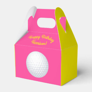 Mini Golf Balls Birthday Party Kids Pink Favour Box