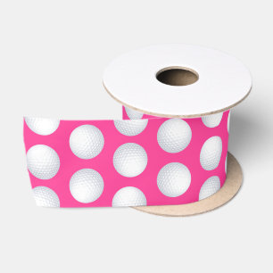 Mini Golf Balls Birthday Party Kids Pink Satin Ribbon