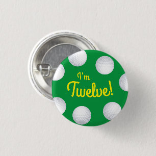 Mini Golf Balls Birthday Party Kids Sports 3 Cm Round Badge