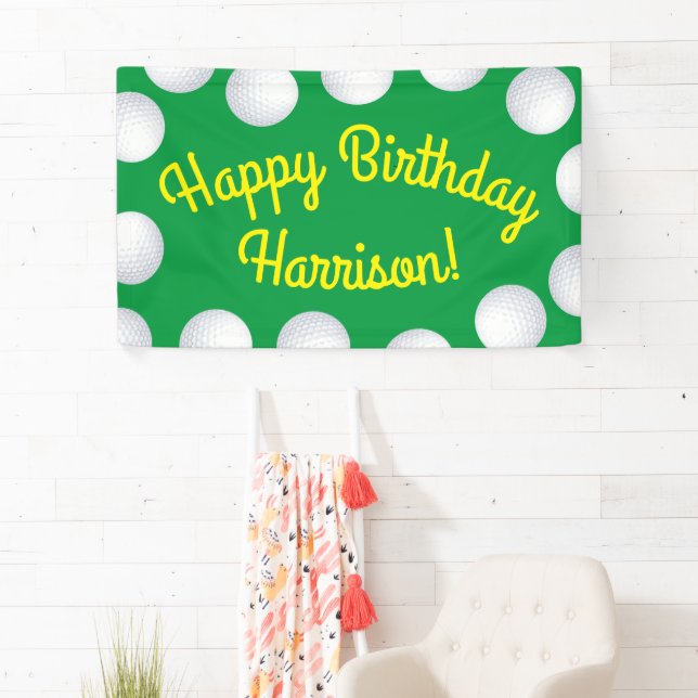 Mini Golf Balls Birthday Party Kids Sports Banner (Insitu)