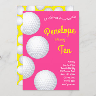 Mini Golf Balls Kids Birthday Party Sports Invitation