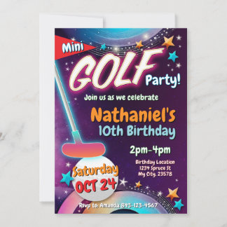 Mini Golf Birthday Invitation | Golf Party Card
