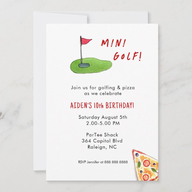 Mini Golf Birthday Party Invitation (Front)