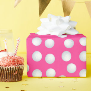 Mini Golf Birthday Party Pink Wrapping Paper