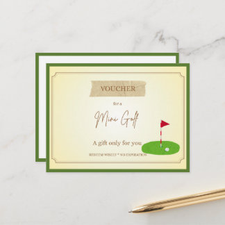 'Mini Golf' Funny Gift Voucher Postcard