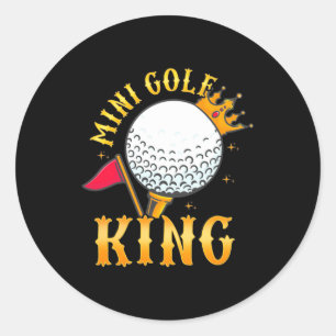 Mini Golf King Classic Round Sticker