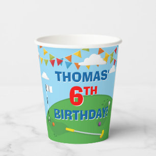 Mini Golf Putt Putt Kids Birthday Party Paper Cups