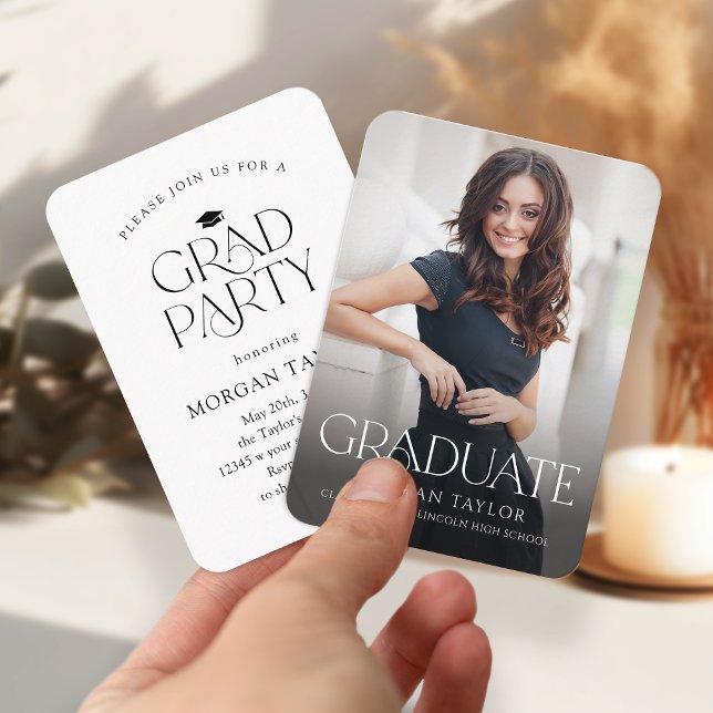 Mini Graceful Elegance Photo Graduation Invite (Mini Graceful Elegance Photo Graduation Invite)