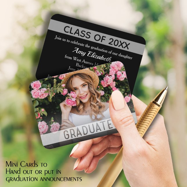 MINI Graduate Photo Invitation Cards (Small 3.5" x 2.5" graduation party cards to hand out or include in your graduation announcements.)