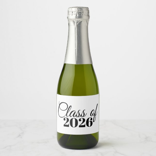 Mini Graduation Champagne Bottle Label Class of 26 (Front)