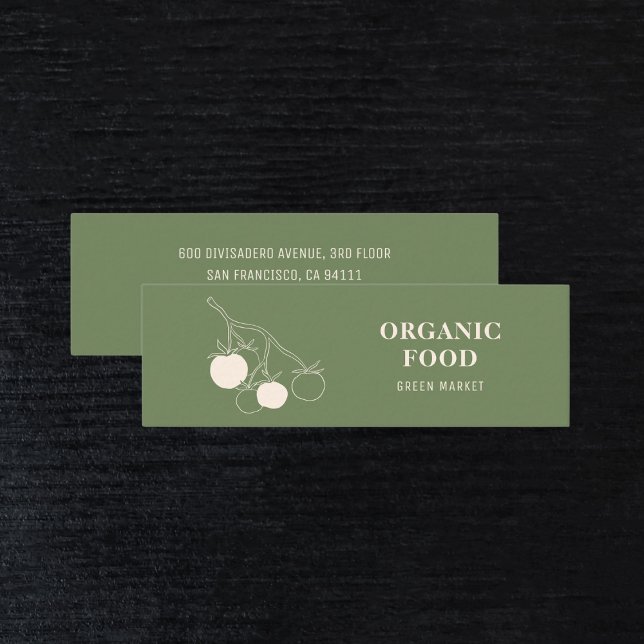 Mini Green Organic Food  | Modern Farmers Market  Mini Business Card (Creator Uploaded)
