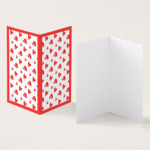 MINI HEARTS 4x3.5 Card II / Vertical Book Fold