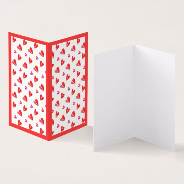 MINI HEARTS 4x3.5 Card II / Vertical Book Fold (Inside and Outside)